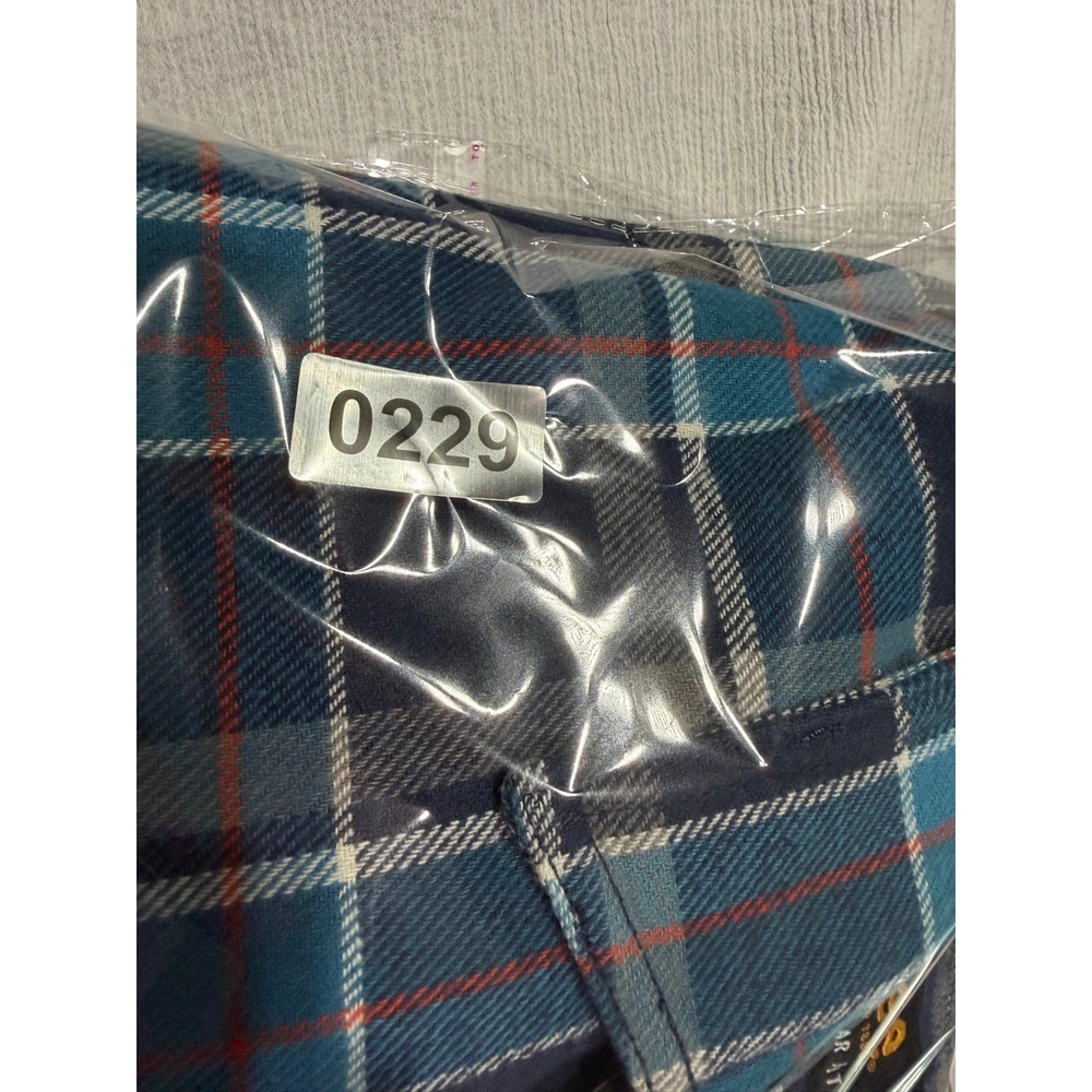 Lee Mens XXL Regular Fit Flannel Shirt Jacket Blue Plaid Jersey Lined 1617830 - Picture 13 of 13